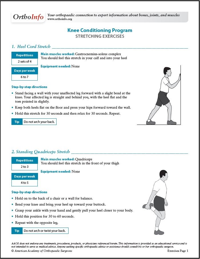 Knee Conditioning Program - OrthoInfo - AAOS