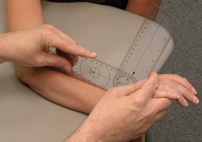 Physical examination of arthritic wrist