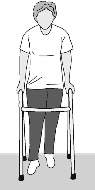 Illustration of woman using walker