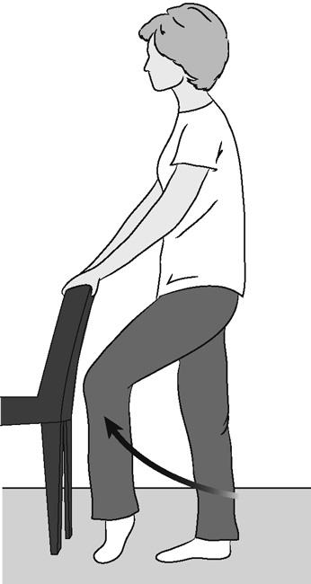 Illustration of standing knee raise